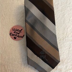 Elegant Brown and Gray Striped Tie